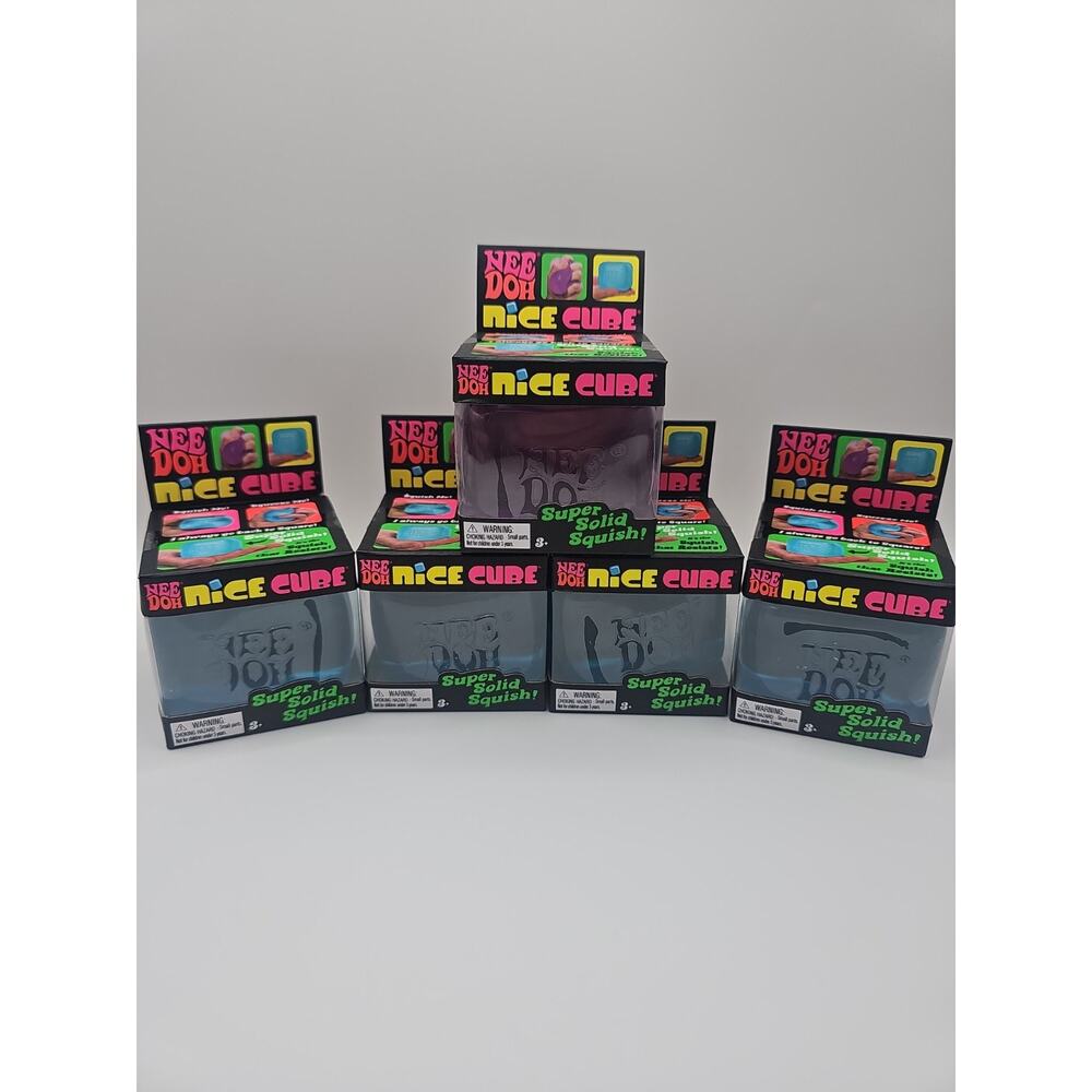 LOT 5 NEW Nee Doh Nice Cube Super Solid Squish Toy NEW